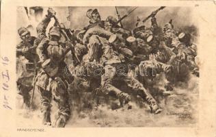 Weltkrieg 1914-1915. Handgemenge / WWI Austro-Hungarian K.u.K. soldiers, close combat. s: Anton Hoffmann + Res. Inf. Regt. Nr. 18. II. Btl. Komp (EK)