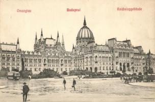 Budapest V. Országház, villamos, Kossuth Lajos tér