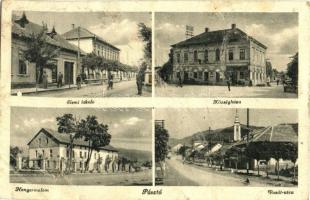 4 db régi magyar és felvidéki városképes lap (Pásztó, Budapest, Rimaszombat, Kassa), vegyes minőség ...