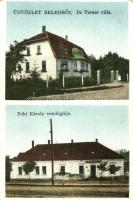 8 db régi városképes lap, magyar vendéglők: Budapest, Szeged, Miskolc, Hortobágy, Beled / 8 pre-1945 town-view postcards, Hungarian restaurants