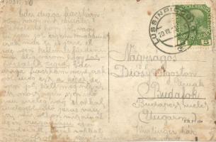 1913 Mali Losinj, Lussinpiccolo; Fürdőzők csoportképe a strandon / bathing people on the beach. phot...