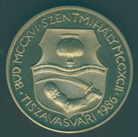 1986. "Tiszavasvári - Vasvári Pál" aranyozott Br emlékérem szign.: Tóth S. T:BU