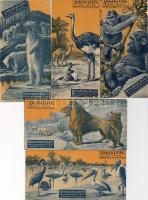 Dekoratív szines számolócédulák kasírozva, 5 darabos sorozat / Serie von 5 dekor. Zahlzetteln, color, auf Kartonage