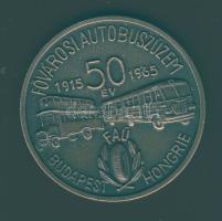 1965. "50 éves a Fővárosi Autóbuszüzem" matt Br bevonatú könnyűfém emlékplakett T:1