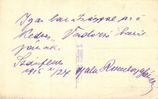 1915 Szászfenes, Floresti, Fenes; Rosenberg Sándor kúriája lovaskocsival / villa with horse cart. Mo...