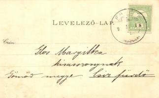 Krasznahorkaváralja, Krásnohorské Podhradie; Vár, szövetkezeti vendéglő. Szecessziós litho művészlap...