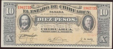 Mexikó /Chihuahua 1915. 10P T:I