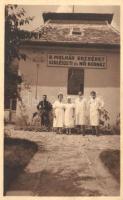 Cegléd, B. Molnár Erzsébet szülészeti és női kórház, nővérek és orvosok - 3 db régi fotó képeslap / obstetric and female hospital - 3 pre-1945 photo postcards
