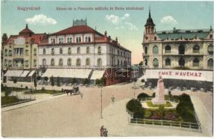 Nagyvárad, Oradea; Bémer tér, Pannonia szálloda, Emke kávéház / square, hotel, café