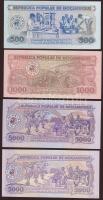 Mozambik 1983-88. Kis szériaszámok 50M(1983), 50M(1986), 100M(1983), 500M(1986), 500M(1989), 1000M(1...