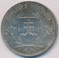 Szlovákia 1944. 50K Ag "Függetlenség 5. évfordulója" T:2 patina 
Slovakia 1944. 50 Korun ...