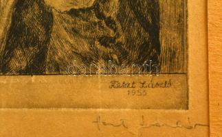 Feszt László (1930-): Tanulmány Kramszkoj után. Rézkarc, papír, jelzett, sérült, 23×15 cm