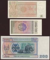 Mianmar 1990-1991. 1K, 50P, 200K T:I