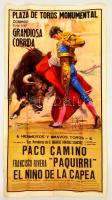 1974 Spanyol nyelvű bikaviadal plakát96×52 cm, hajtott, a hajtások mentén kis sérülésekkel