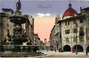 Trento, Trient (Südtirol); Via Rodolfo Belinzané / street view, fountain