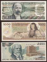 Mexikó 1984. 500P + 1985. 1000P + 1987. 2000P T:I