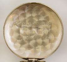 Ezüst(Ag) Besson zsebóra vadászjelenettel, másodpercmutatóval, jelzett, d: 5 cm, bruttó: 85 g