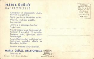 Balatonlelle, Mária lak, villa, Mária üdülő, strandhoz vezető sétány, kápolna belső, hátoldalon rekl...