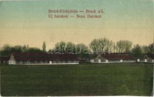Királyhida, Bruck-Újfalu, Bruckneudorf; Új barakkok, laktanya / Neue Baraken / new military barracks (EK)