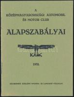 1932 A Középmagyarországi Automobil és Motor Club alapszabályai 16p.