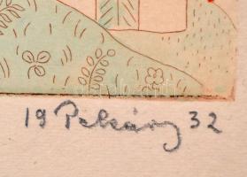 Pekáry István (1905-1981) 6 db népművészeti grafikája, (Matyó legény, Veszprémi juhász, Sárközi leán...