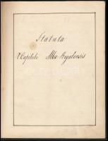 cca 1839 Statuta venerabili capituli Alba Regalensis, a székesfehérvári káptalan statútumai, kézzel írt másolat az egyházlátogatási jegyzőkönyvből, bőrkötésben, 61 p.
