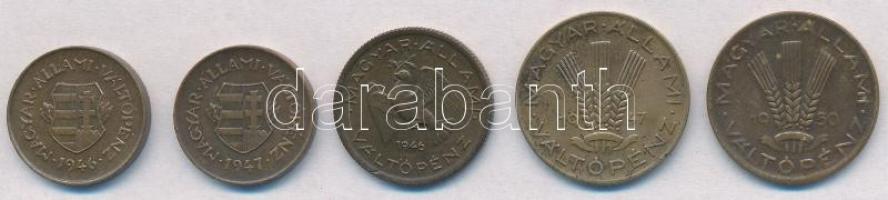 1946-1947. 2f (2x) + 1946. 10f + 1947. 20f + 1950. 20f T:1-