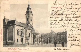 Losonc, Lucenec; Kubinyi tér, templom. Redlinger kiadása / square, church