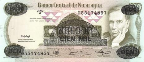 Nicaragua 1987. 20000C, 50000C, 100000C fny-sal régebbi bankjegyek T:I