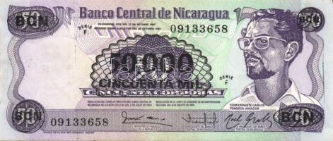 Nicaragua 1987. 20000C, 50000C, 100000C fny-sal régebbi bankjegyek T:I