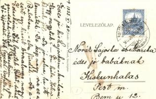 1932 Balatonföldvár, Holovits György vendéglő étterme, terasz pincérekkel. Áldor Dezső fényképész ki...