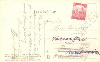 1909 Balatongyörök, utcakép gémeskúttal és templommal, Mérei Ignác kiadása 348. (EK)