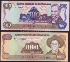 Nicaragua 1985.(1988.) 10C, 20C, 50C, 100C, 500C, 1000C teljes sor T:I