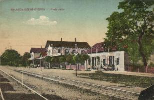 Balatonszentgyörgy, Vasútállomás, vendéglő / Bahnhof / railway station (Rb)