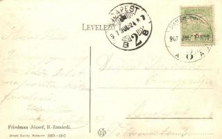 1907 Zamárdi, balatoni halászat vitorlás hajóval. Friedman József kiadása. Divald Károly 1065