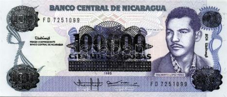 Nicaragua 1988-89. 5000C, 10000C, 100.000C teljes sor T:I