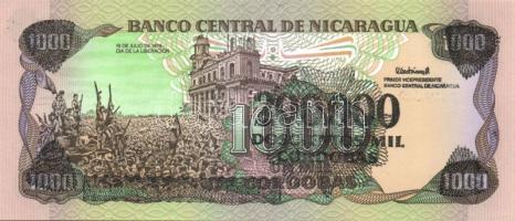 Nicaragua 1990. 200.000C + 500.000C fny régebbi bankjegyeken T:I