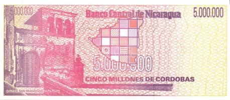 Nicaragua 1990. 5.000.000C + 10.000.000C T:I