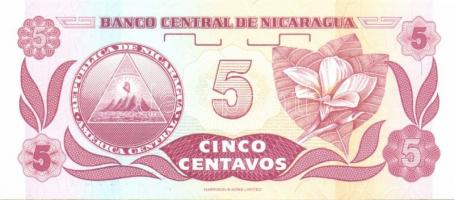 Nicaragua 1990. 1991-92. 1c, 5c, 10c, 25c, 1/2C, 1C, 5C T:I