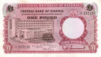 Nigéria 1967. 1Pound T:II + 1973-77. 50k szign.6 (W.P.M.) T:I