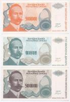 Bosznia-Hercegovina 1993. 5000D-500.000.000D (7xklf) T:I
Bosnia and Herzegovina 1993. 5000 Dinara -...