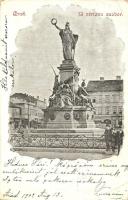 Arad, 13 vértanú szobor, Hubert üzlete / martyrs monument, statue, shops (EK)