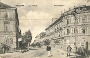 Temesvár, Timisoara; Gyárváros, Andrássy út, fürdő. Kiadja Polatsek 291. / street view, bath, spa (EK)