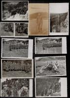 1931-1944 11 db vegyes katonai fotó, 6,5x6 és 14x8,5 cm