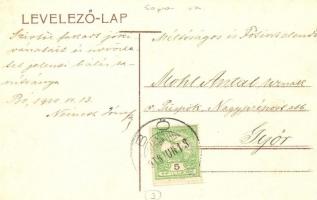 1910 Bő, Római katolikus templom, iskola és plébánia, utcakép, Fogyasztási szövetkezet. Art Nouveau