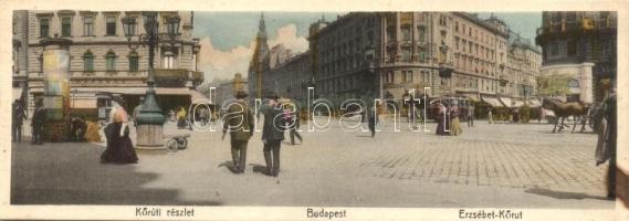 Budapest VII. Erzsébet körút, hirdetőoszlop, fogorvosi intézet, kávéház, zálogház. Mosinger R. 8741. mini képeslap / minicard (17,7 cm x 6,3 cm) (EK)