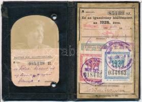 1925-1926 2 db Magyar Királyi Államvasutak félárú jegy váltására jogosító arcképes igazolvány