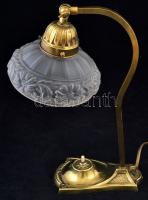 Historizáló réz asztali lámpa. Jelzett .Osztrák, cca 1910, felújított vezetékezéssel / Vintage coppe...