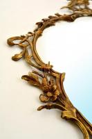 Metszett tükör, barokkos réz keretben. / Cut mirror in copper frame. 50x35 cm