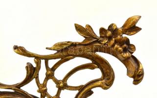 Metszett tükör, barokkos réz keretben. / Cut mirror in copper frame. 50x35 cm